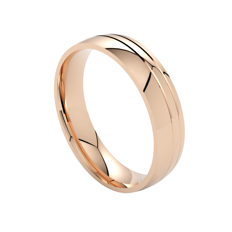 Nowoczesne obrączki ślubne klasyczne różowe złoto 585